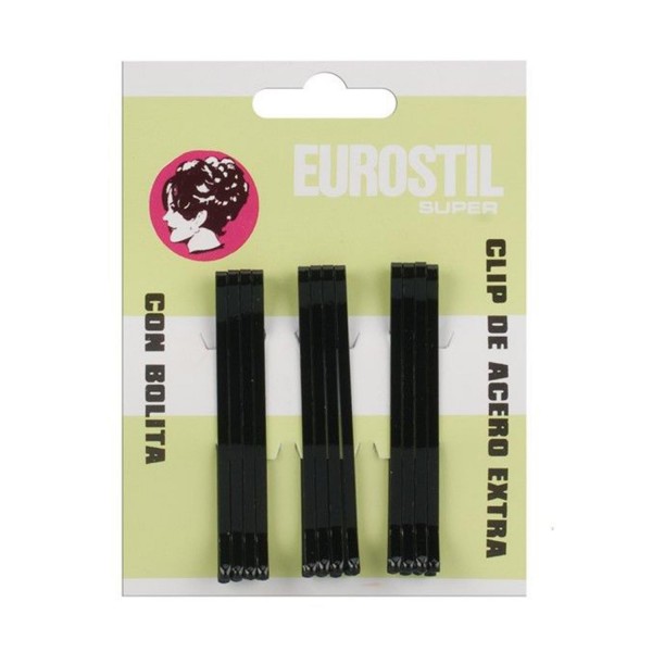Eurostil cabello clips 55mm bronce 12un